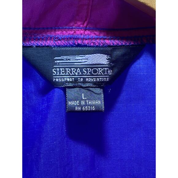 Sierra Sport Promega Vintage Packable Hooded Windbreaker Size Large - Picture 7 of 10